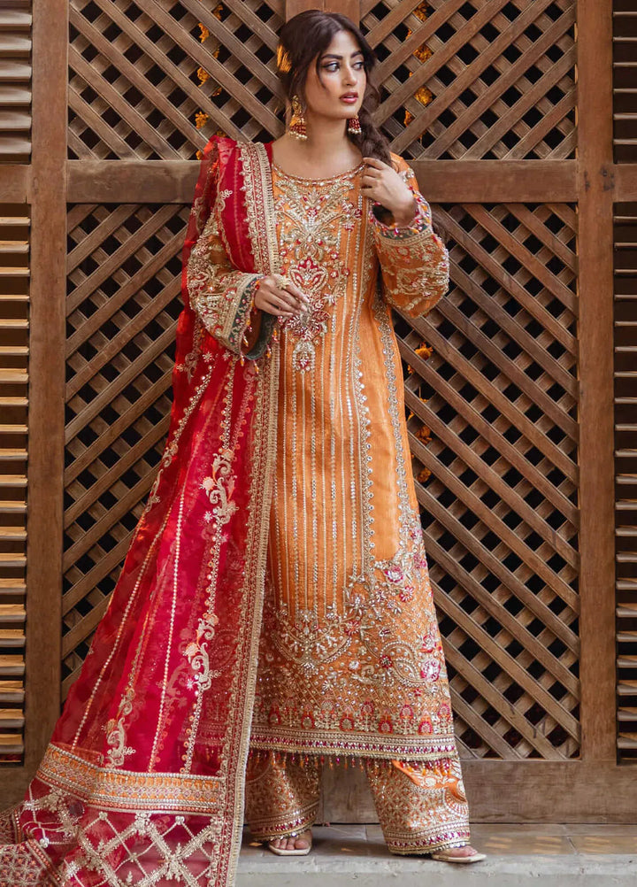 Sajal by Serene Embroidered Organza Suits Unstitched 3 Piece SP24SJ SB-33 Husn - Wedding Collection