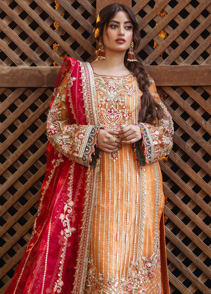 Sajal by Serene Embroidered Organza Suits Unstitched 3 Piece SP24SJ SB-33 Husn - Wedding Collection