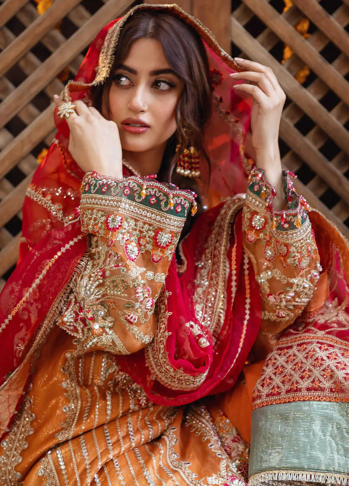 Sajal by Serene Embroidered Organza Suits Unstitched 3 Piece SP24SJ SB-33 Husn - Wedding Collection