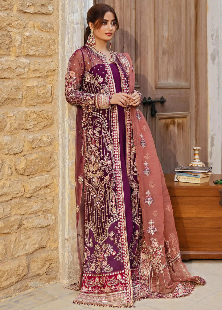 Sajal by Serene Embroidered Organza Suits Unstitched 3 Piece SP24SJ SB-34 Nazakat - Wedding Collection