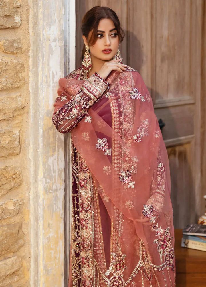 Sajal by Serene Embroidered Organza Suits Unstitched 3 Piece SP24SJ SB-34 Nazakat - Wedding Collection