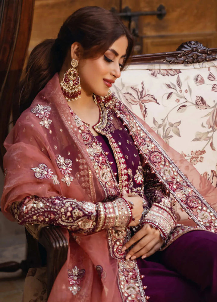 Sajal by Serene Embroidered Organza Suits Unstitched 3 Piece SP24SJ SB-34 Nazakat - Wedding Collection