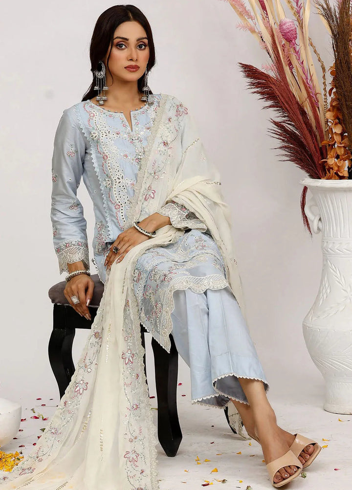 Sajni By Pakdaman Pret Embroidered Lawn 3 Piece Suit D-9906