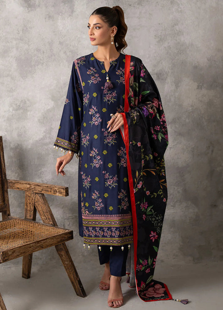 Salitex Embroidered Cottel Suits Unstitched 3 Piece SUNW6MI037UT - Winter Collection