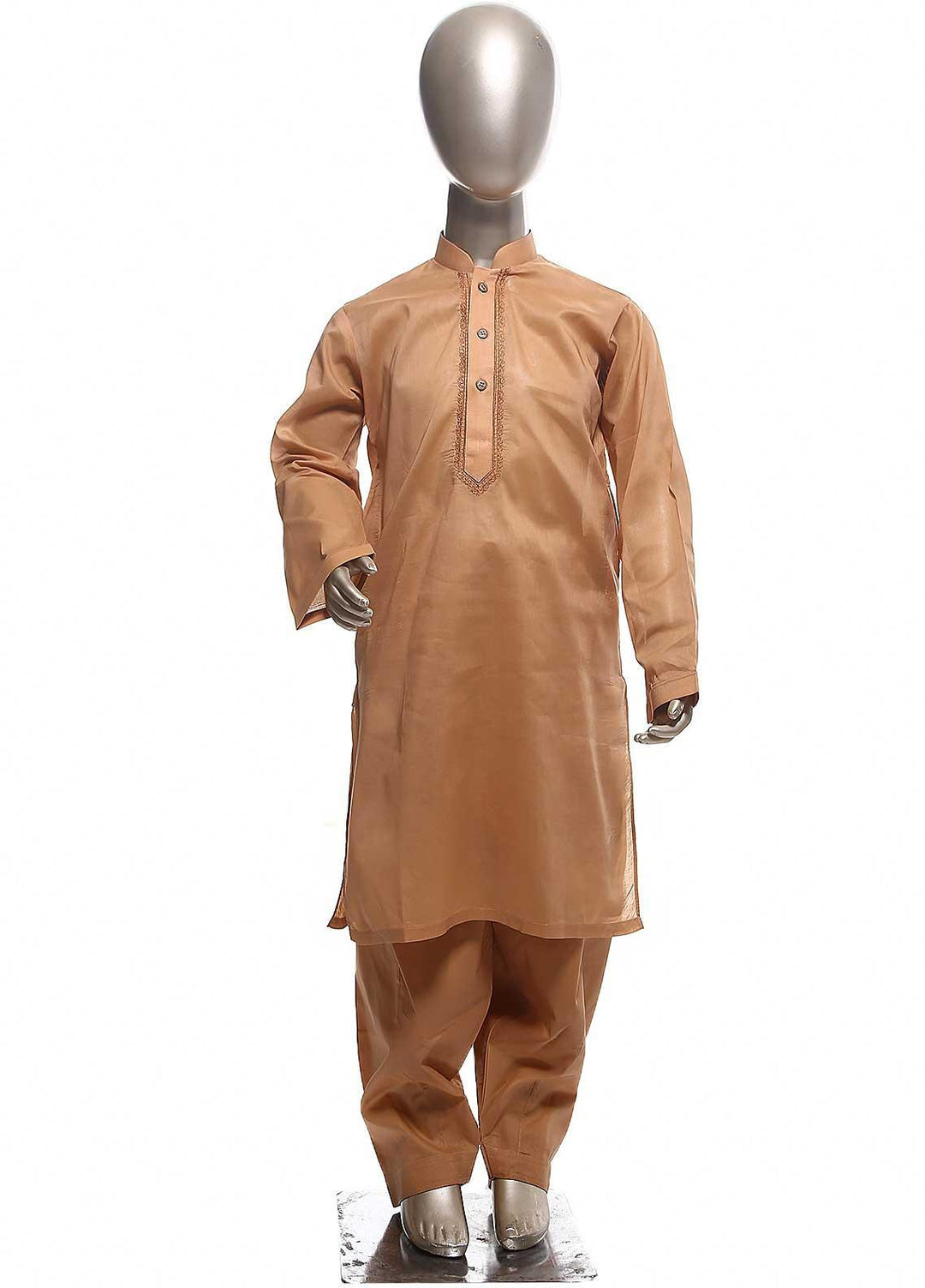 Sanaulla Exclusive Range Cotton Formal Boys Kurta Shalwar - C-732 Orange