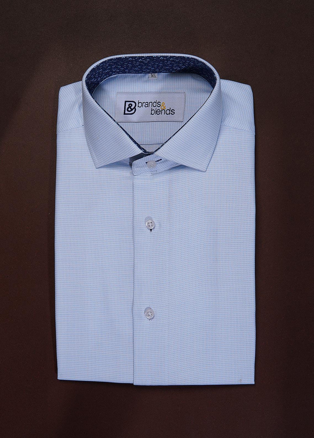 Brands & Blends Cotton Formal Shirts for Mens - Light Blue4