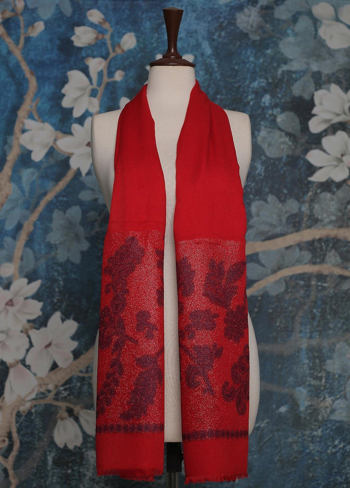Sanaulla Exclusive Range    Scarves D-16 Red - Ladies Scarves