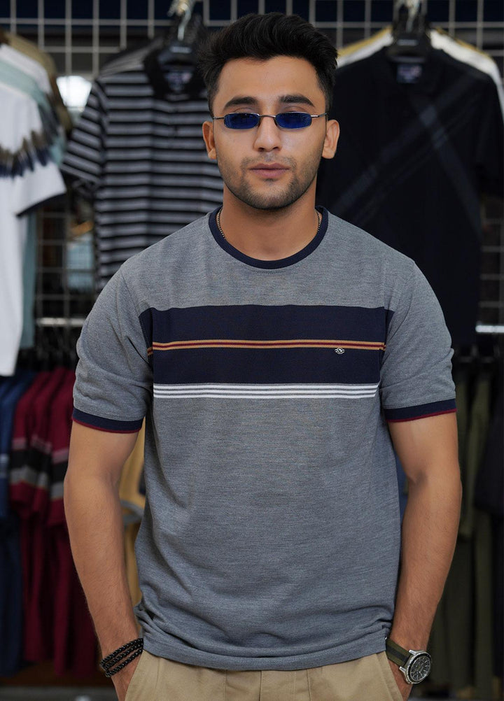 Sanaulla Exclusive Range Cotton Polo for Men - D-7247 Dark Grey