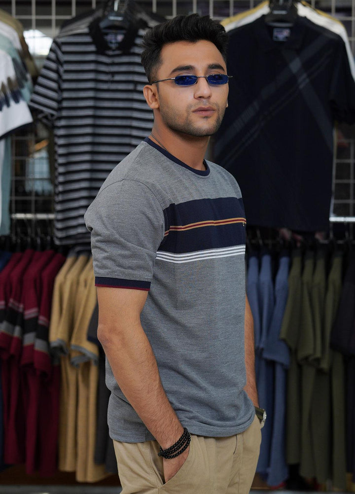 Sanaulla Exclusive Range Cotton Polo for Men - D-7247 Dark Grey