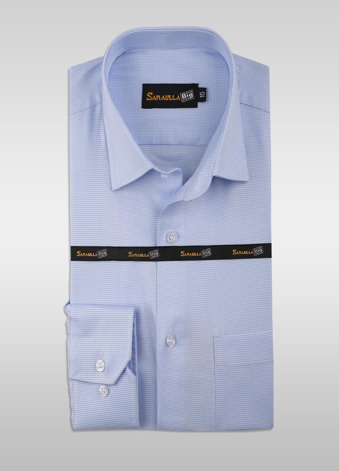 Sanaulla Exclusive Range Cotton Formal Shirts for Men - SU21GR 01-Sk-Blue