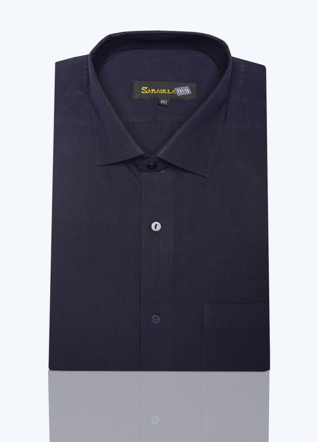 Sanaulla Exclusive Range Cotton Formal Men Shirts - C-778 N-Blue