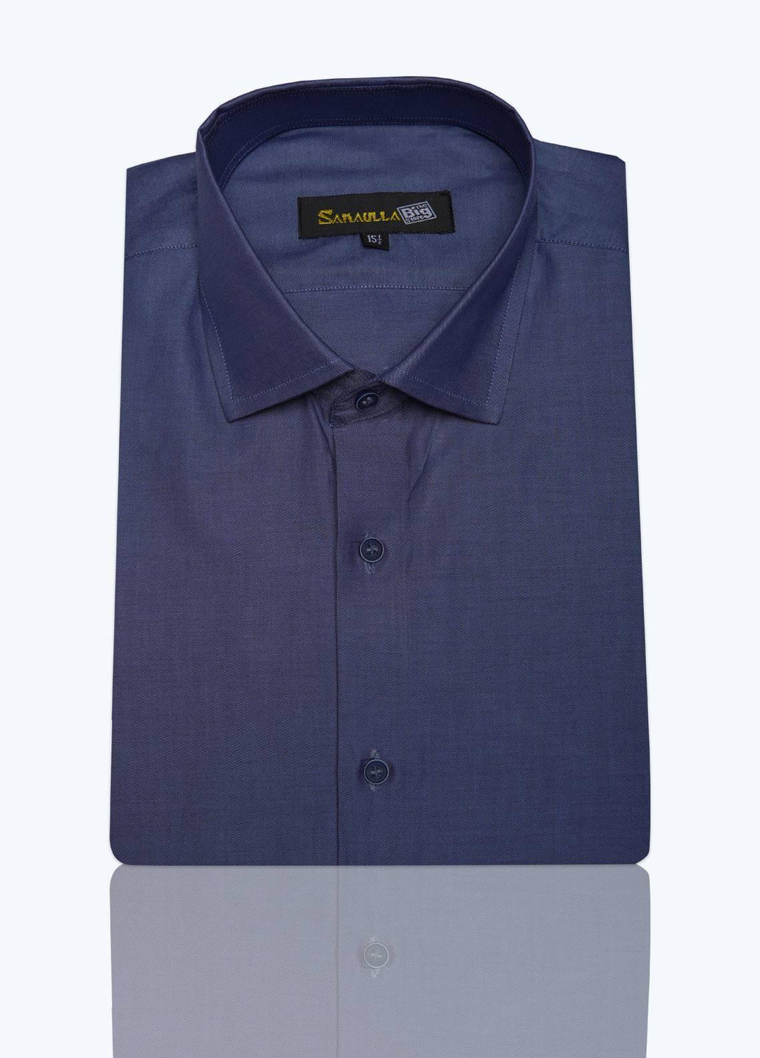 Sanaulla Exclusive Range Cotton Formal Men Shirts - C-778 Steel Blue