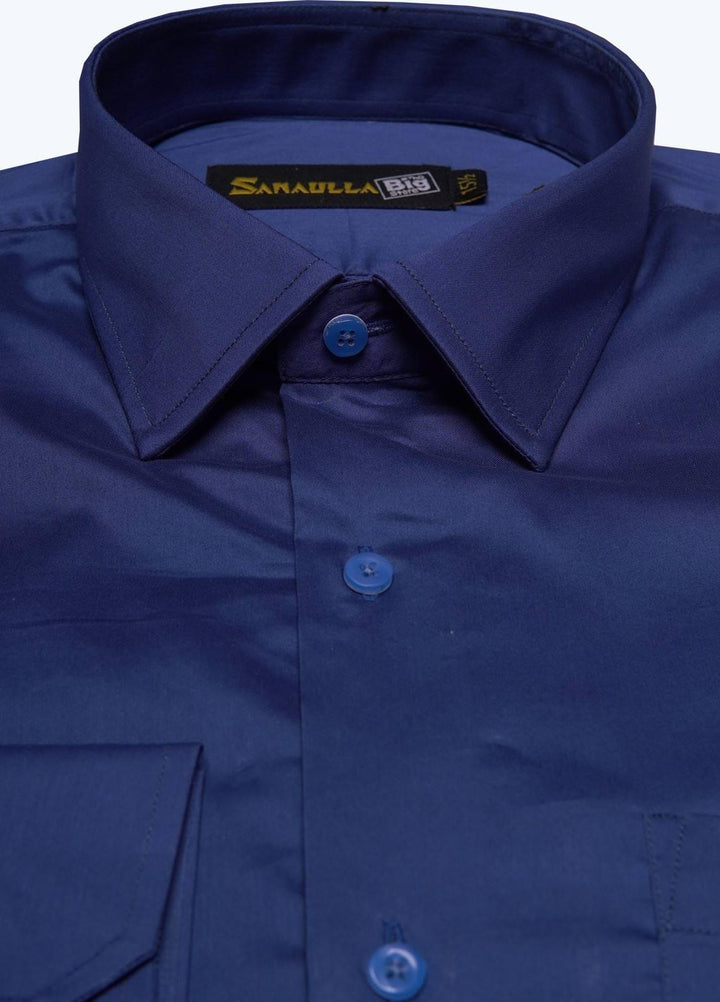 Sanaulla Exclusive Range Cotton Formal Shirts for Men -  040 R-Blue
