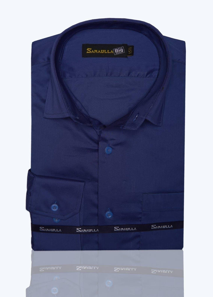 Sanaulla Exclusive Range Cotton Formal Shirts for Men -  040 R-Blue