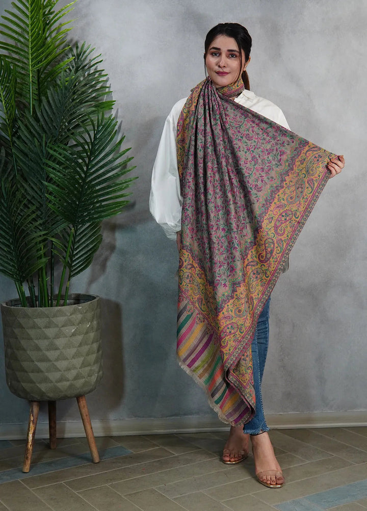 Sanaulla Exclusive Range Pashmina Shawl KPS D-18 Multi 1 - Winter Collection