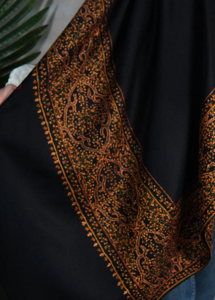 Sanaulla Exclusive Range Pashmina Shawl KPS D-33 Black 2 - Winter Collection