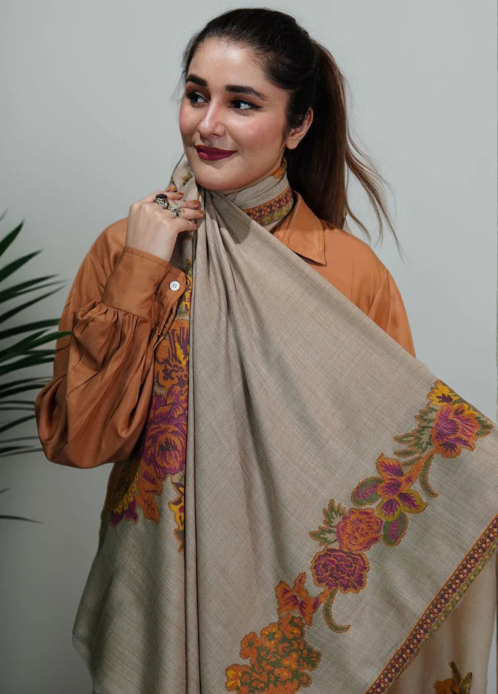 Sanaulla Exclusive Range Pashmina Shawl KPS D-42 Brown 2 - Winter Collection