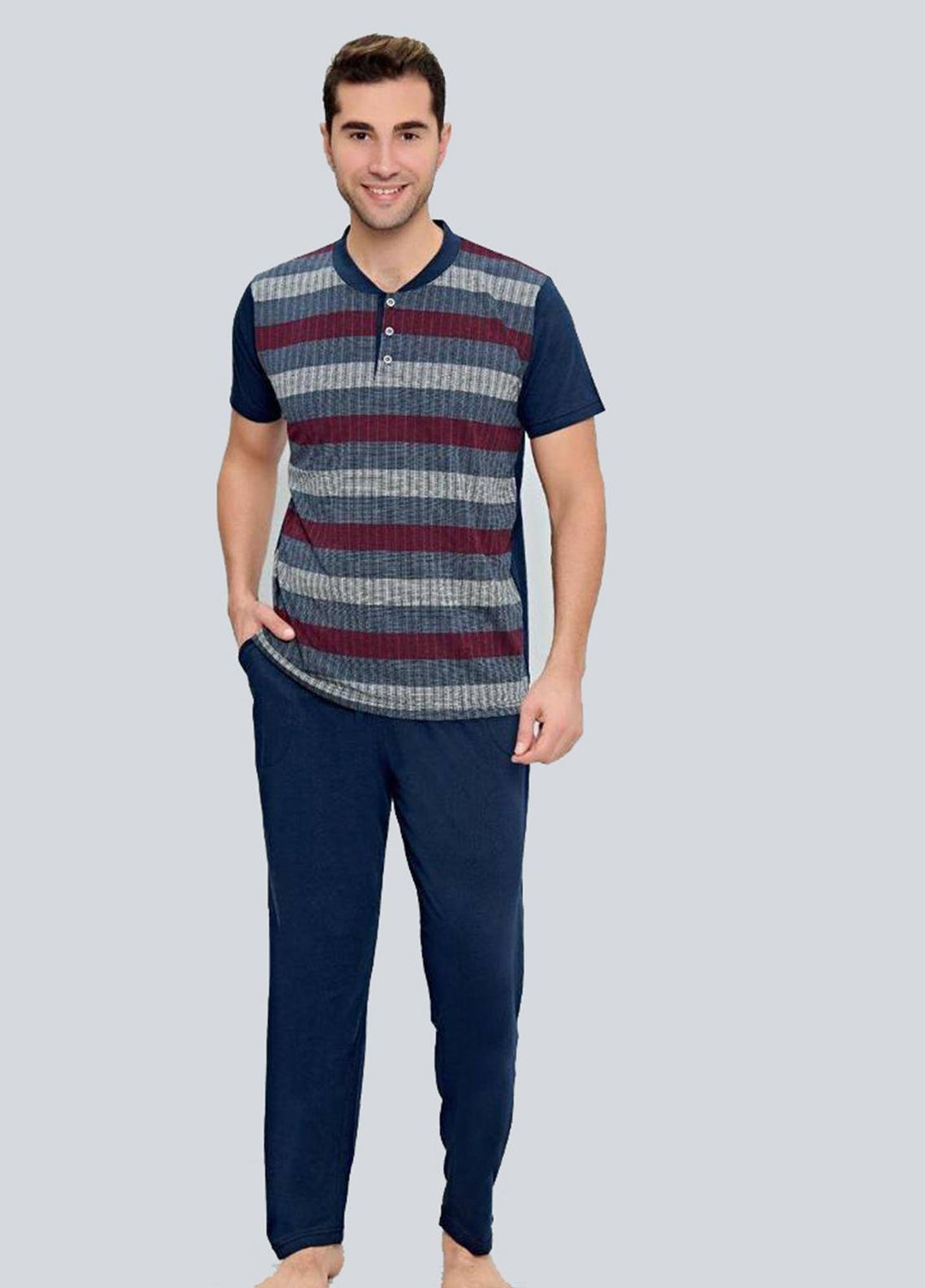 Cotton Men 2 Piece Home Wear SU21MH D-07 Grey