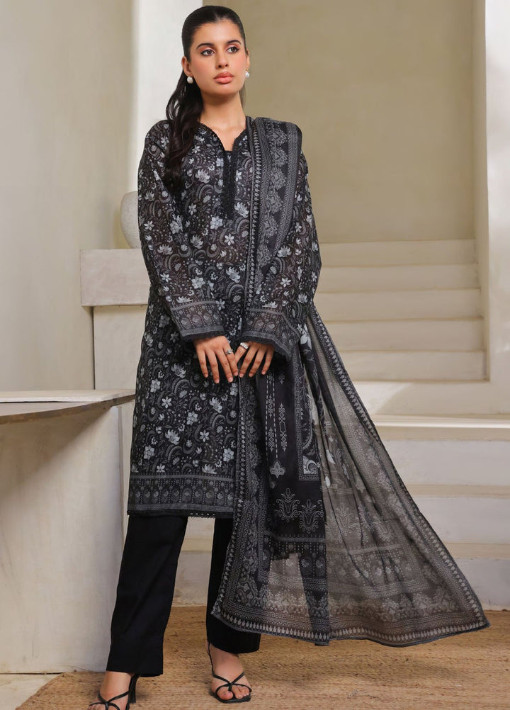 Saphron Printed Lawn Suits Unstitched 3 Piece SPH25BW D-07 - Summer Collection