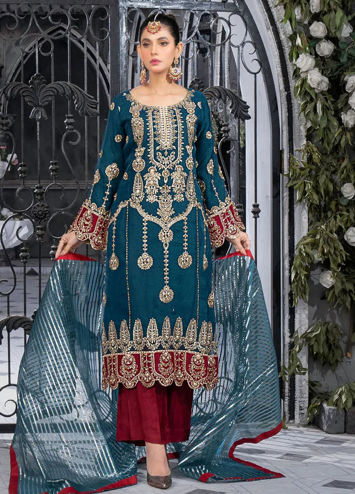 Sara Jahan Pret Embroidered Organza 3 Piece Suit Jaseena