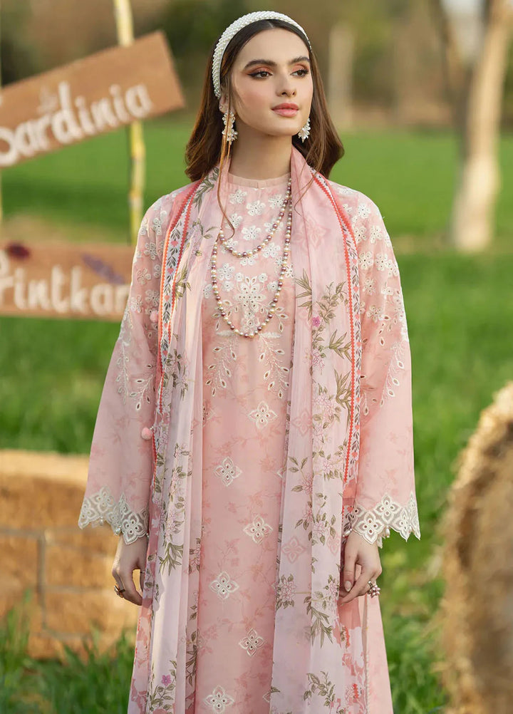 Sardinia Embroidered Lawn Unstitched Suit 3 Piece SRD25PL 904 Dahlia - Summer Collection
