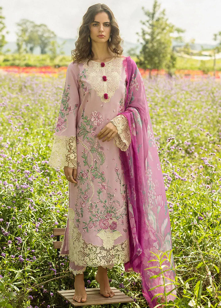 Secret Garden by Mushq Embroidered Lawn Suit Unstitched 3 Piece MQ25SG D-01 A Lavendar Whispers - Summer Collection