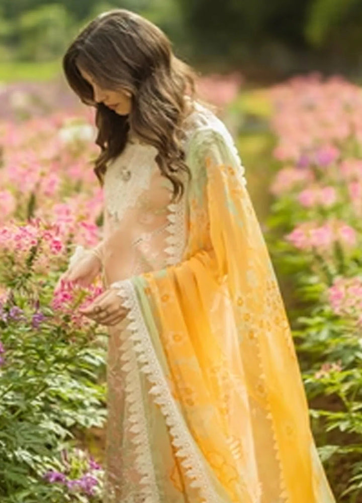 Secret Garden by Mushq Embroidered Lawn Suit Unstitched 3 Piece MQ25SG D-01 B Moonlit Petals - Summer Collection