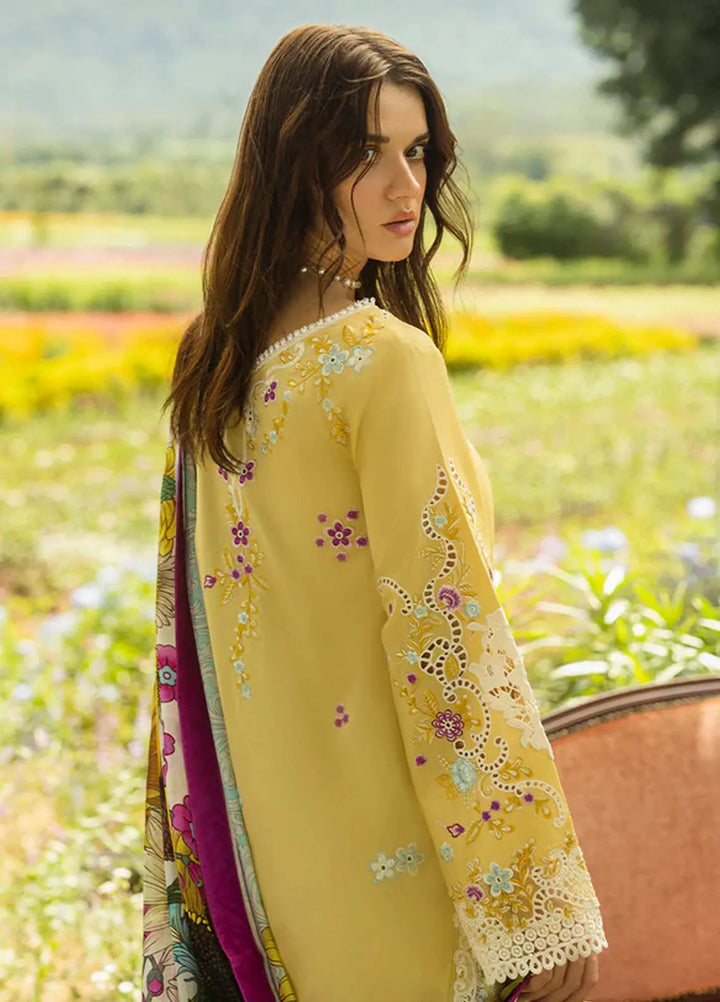 Secret Garden by Mushq Embroidered Lawn Suit Unstitched 3 Piece MQ25SG D-05 B Faded Sunflower - Summer Collection