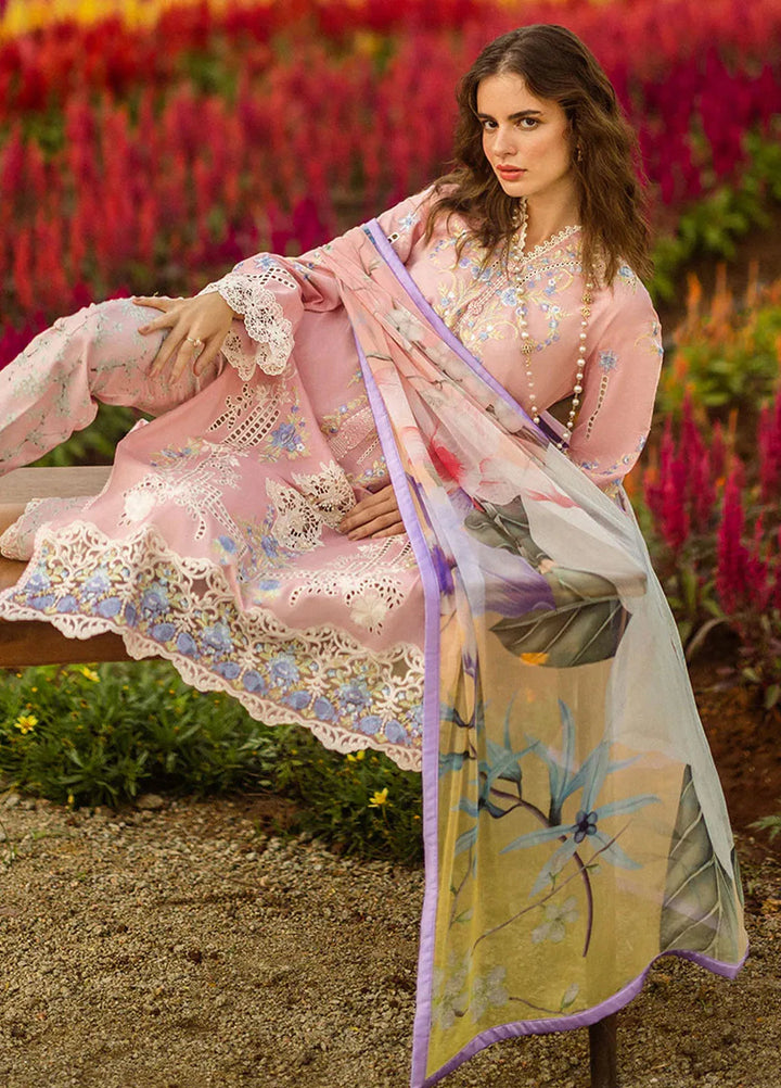 Secret Garden by Mushq Embroidered Lawn Suit Unstitched 3 Piece MQ25SG D-06 A Butterfly kisses - Summer Collection
