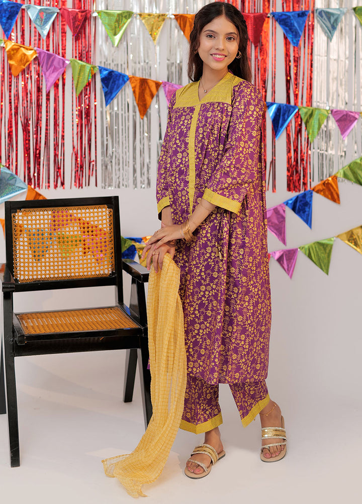 Senorita Cotton Casual 3 Piece Suit for Girls -  GBD-02527