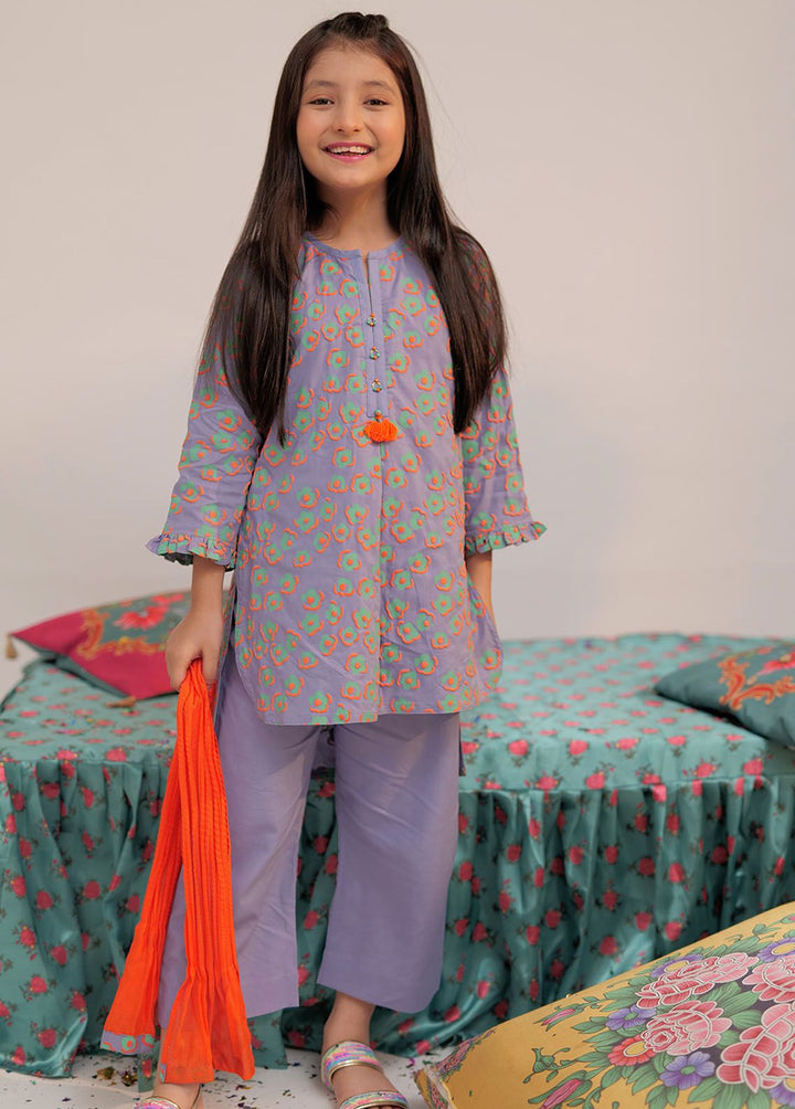 Senorita Cotton Casual 3 Piece Suit for Girls -  KAD-02544-BLU/MCL