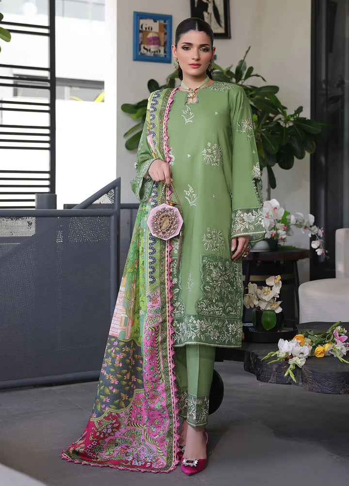 Sera By Sahane Embroidered Lawn Suits Unstitched 3 Piece SNE24SR CT-11004 Sage - Summer Collection