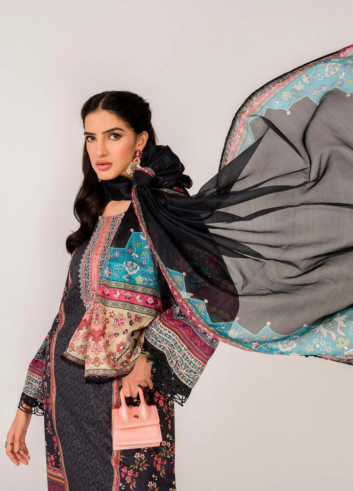 Serene By Shazme Embroidered Lawn Suits Unstitched 3 Piece SHZ23S SH-05 Inky Meadows - Summer Collection