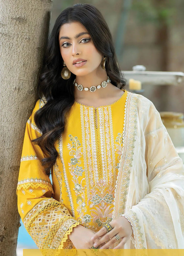 Serene Premium Embroidered Lawn Suit Unstitched 3 Piece SL-66 Zeeba - Summer Collection