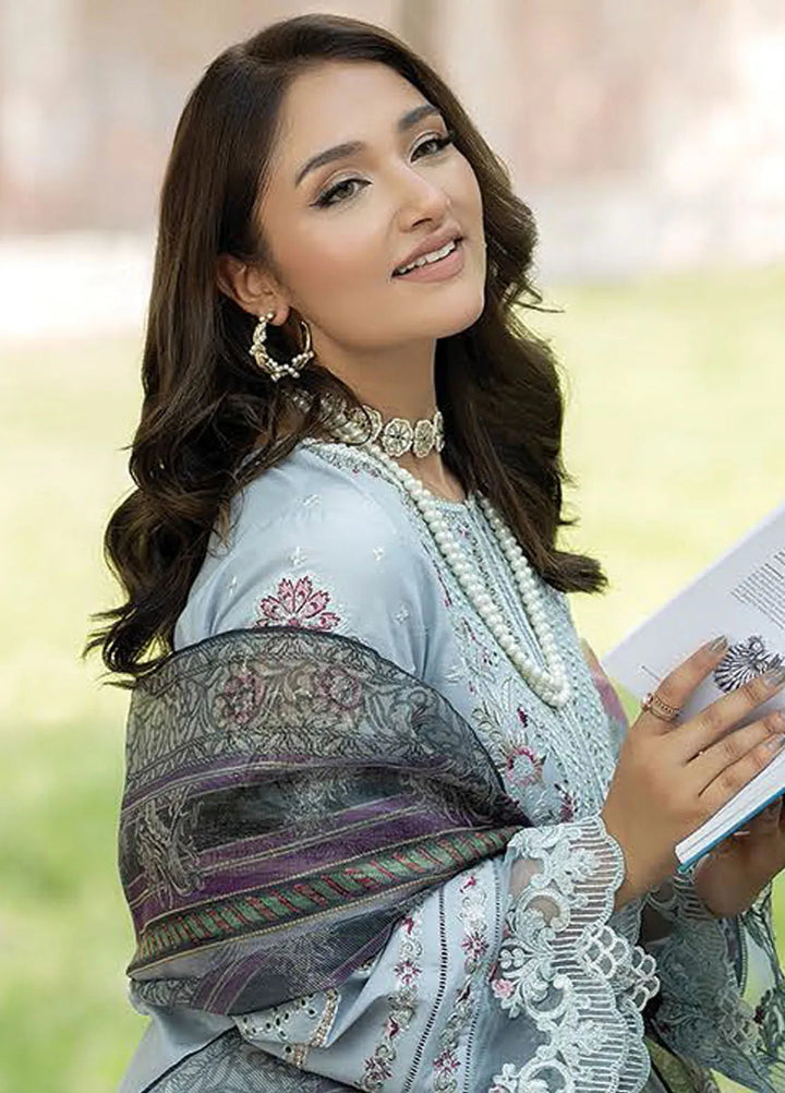 Serene Premium Embroidered Lawn Suit Unstitched 3 Piece SL-71 Zibaiish - Summer Collection