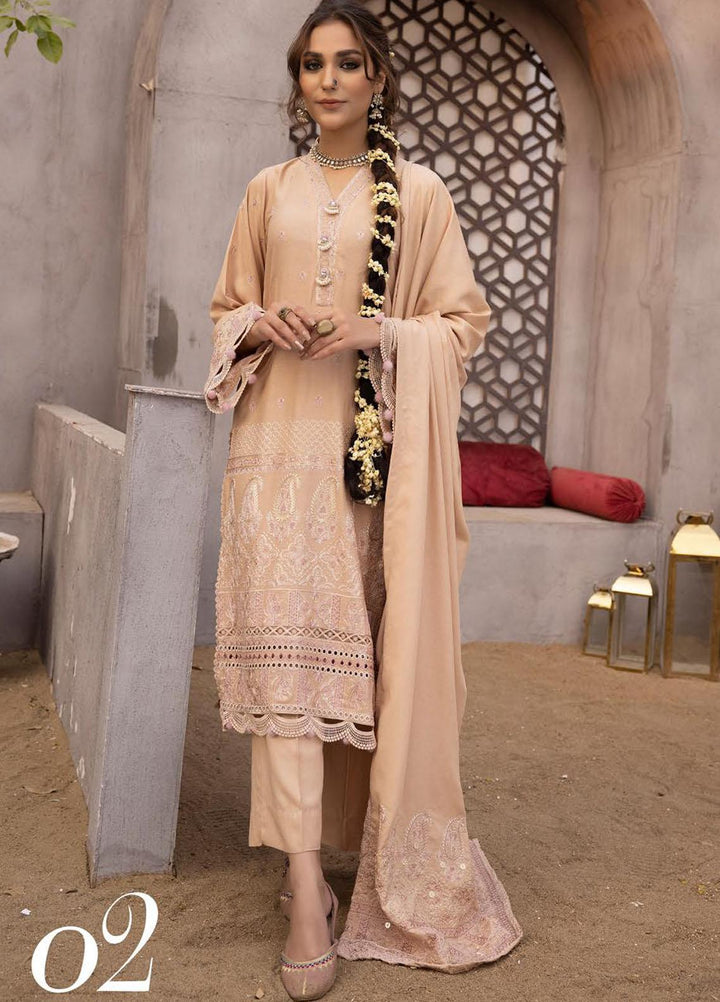 Shadow Stapel by Aalaya Embroidered Karandi Suits Unstitched 3 Piece ALY22SS D-02 - Winter Collection