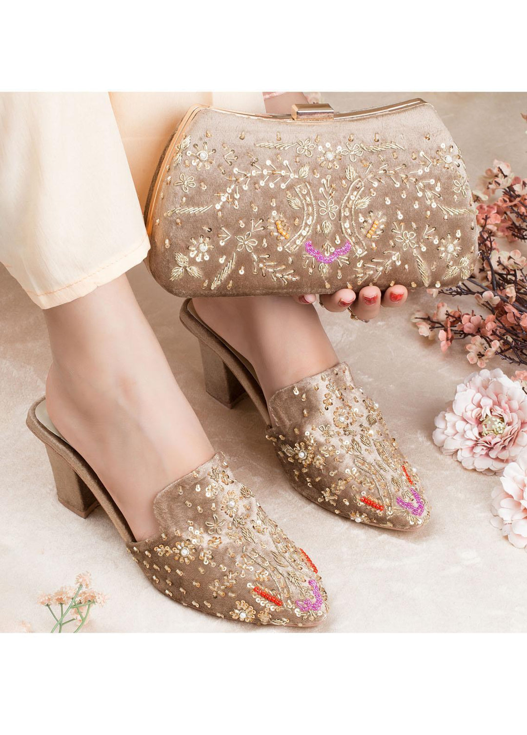 Zuruj Formal Style Khussa HMC-237-Chikoo