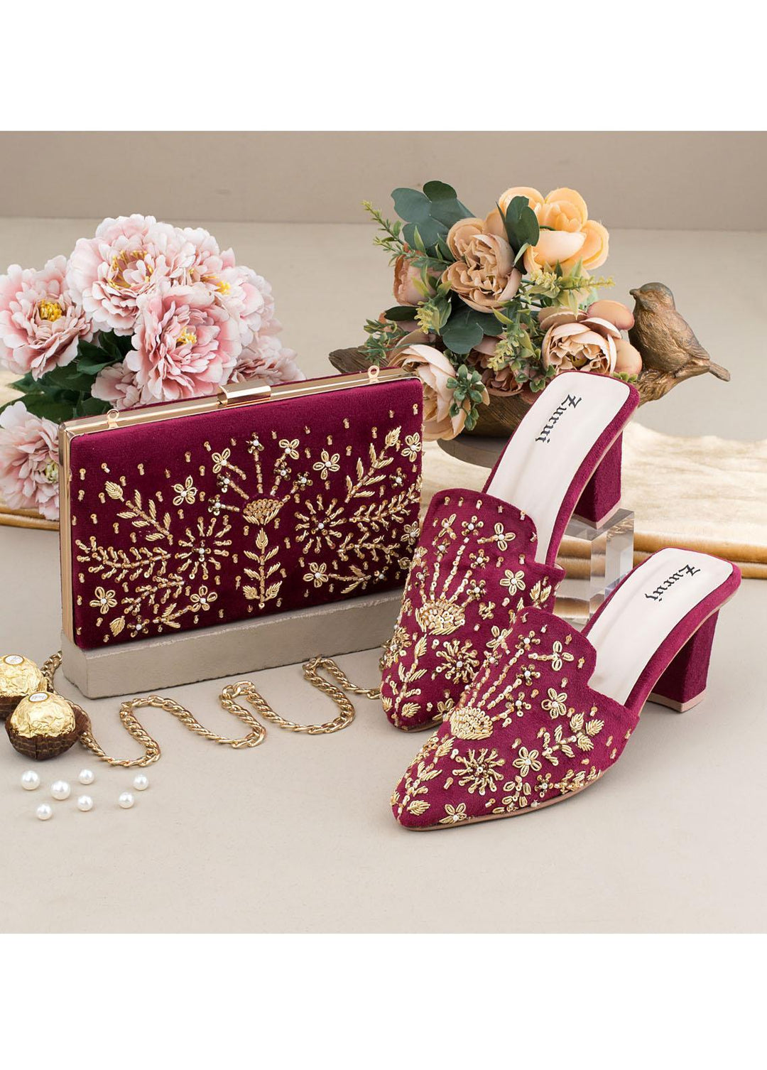 Zuruj Formal Style Khussa HMC-238-Magenta