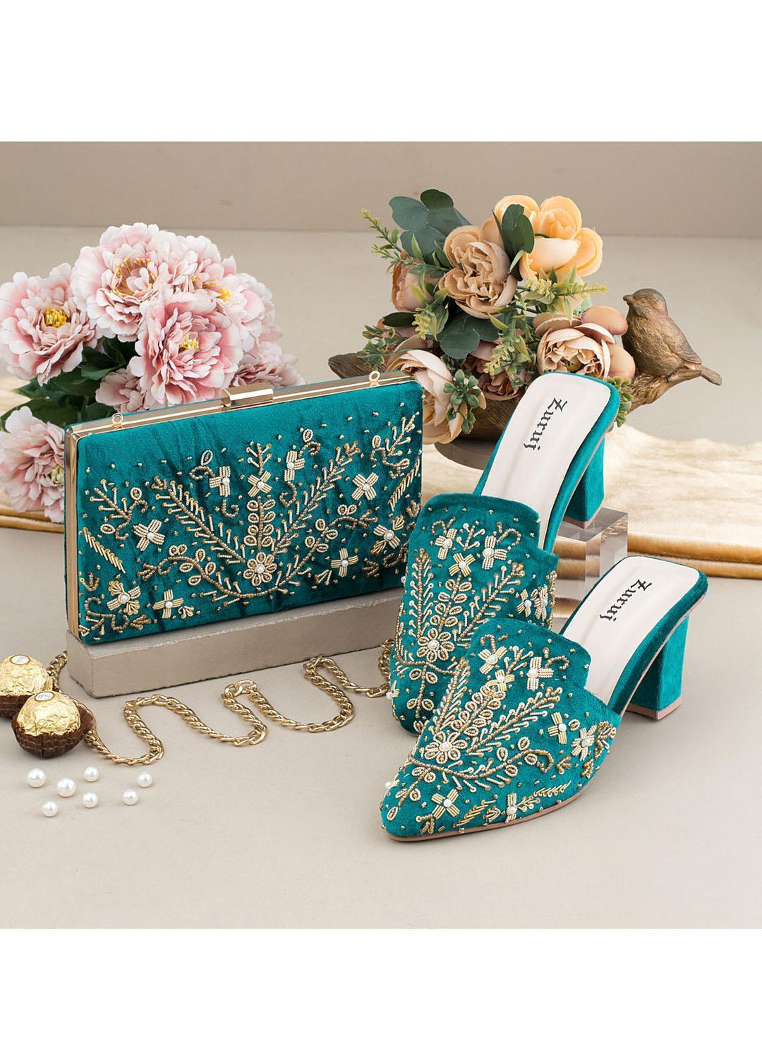 Zuruj Formal Style Khussa HMC-240-Green