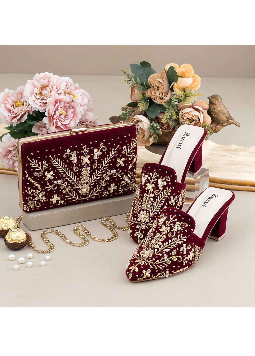 Zuruj Formal Style Khussa HMC-240-Maroon