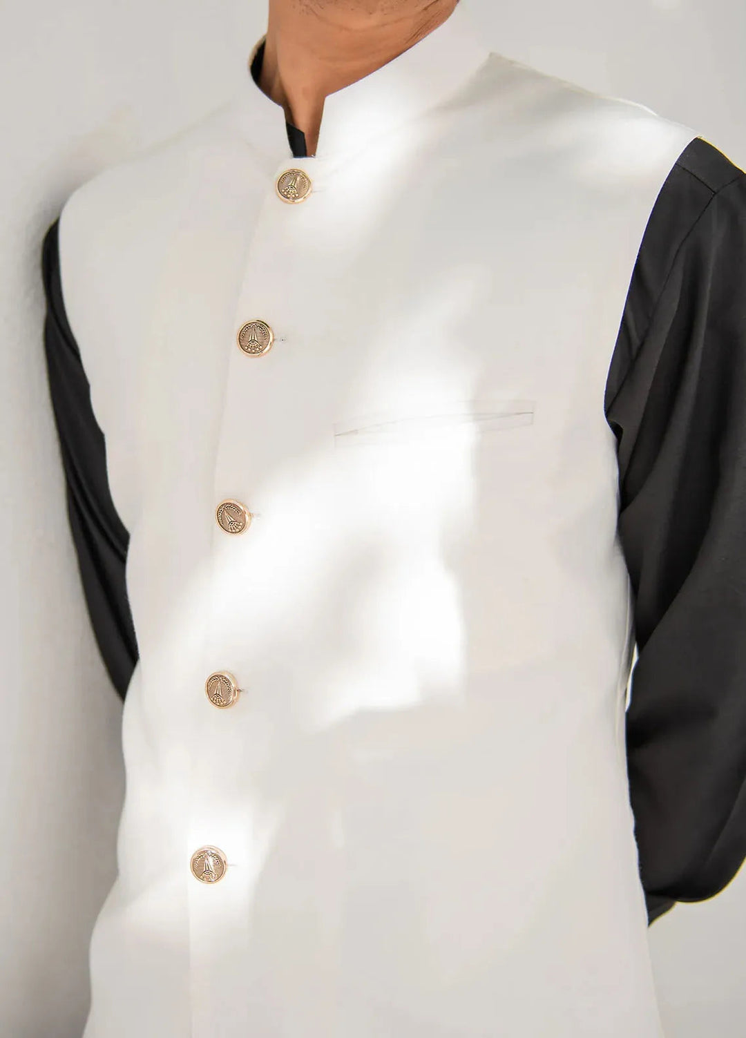 Shahjahan Formal Men Waistcoat - Off White