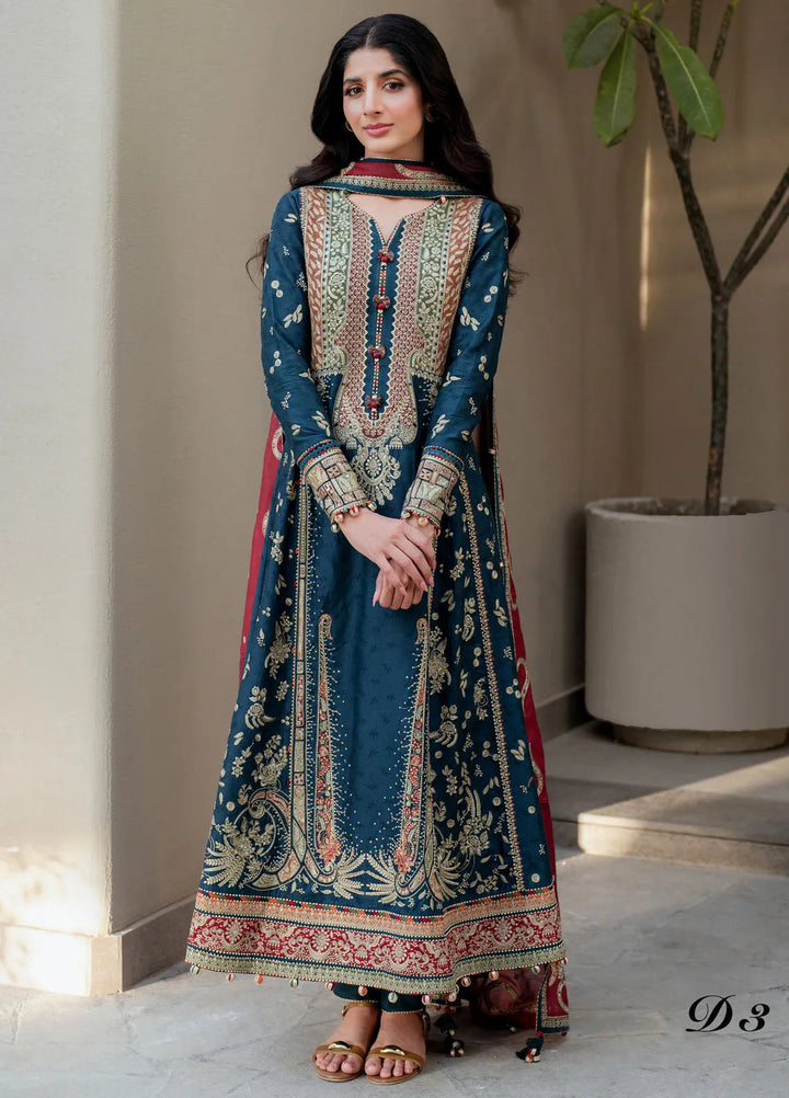 Shahkaar by Jazmin Embroidered Lawn Suits Unstitched 3 Piece JZ25SK SL25-D3 - Summer Collection