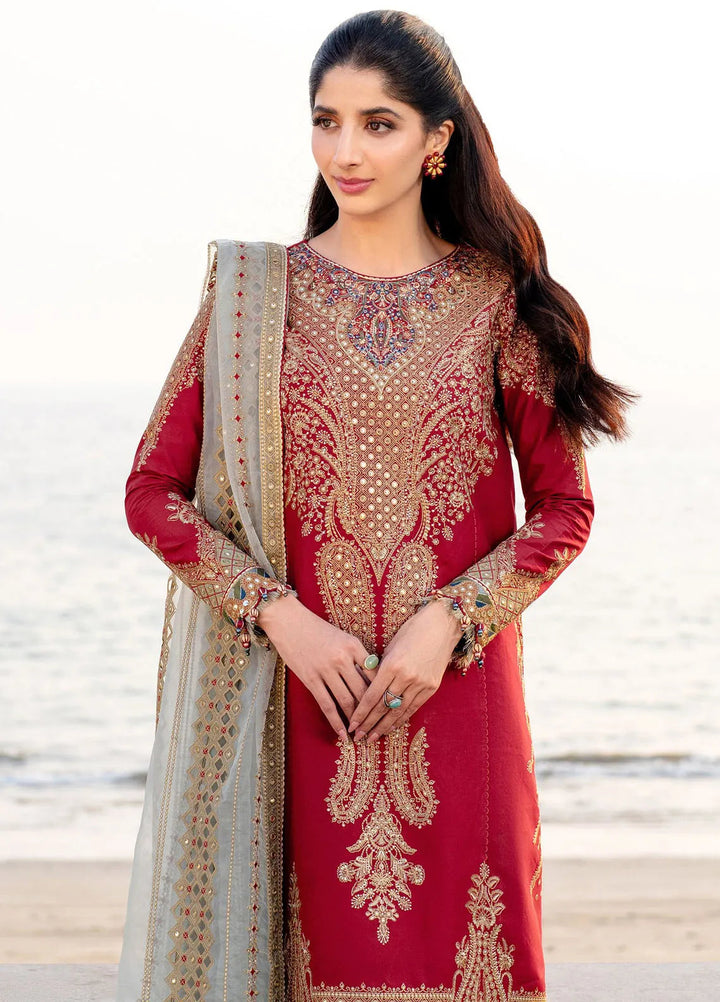 Shahkaar by Jazmin Embroidered Lawn Suits Unstitched 3 Piece JZ25SK SL25-D5 - Summer Collection