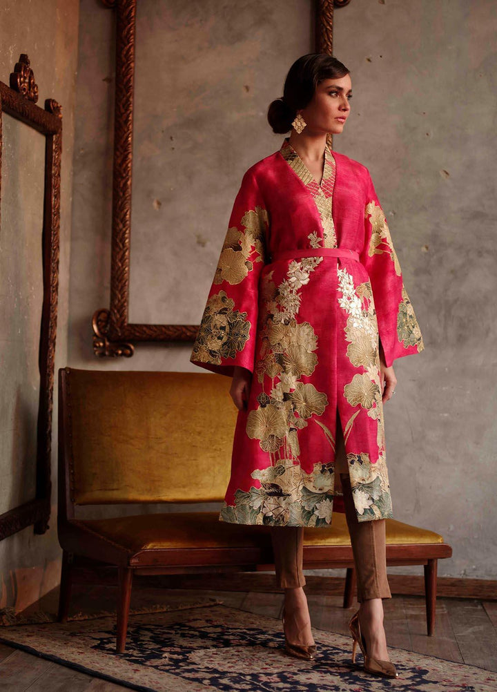 Shamaeel Ansari Luxury Pret  Silk Shirt PINK RESORT