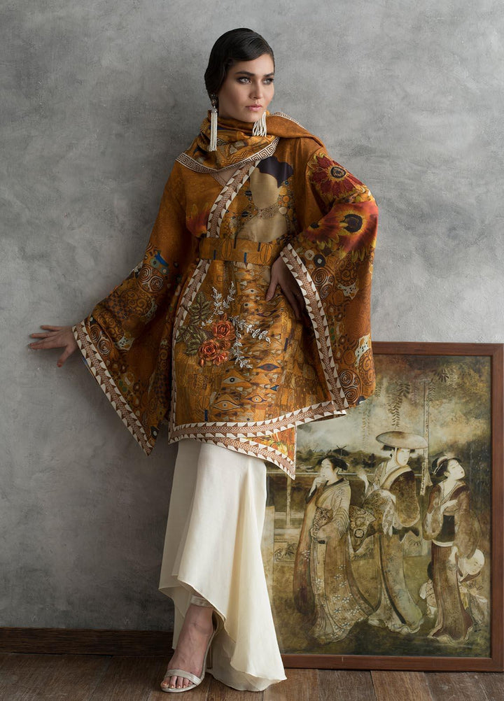 Shamaeel Ansari Luxury Pret  Silk Shirt KLIMT B
