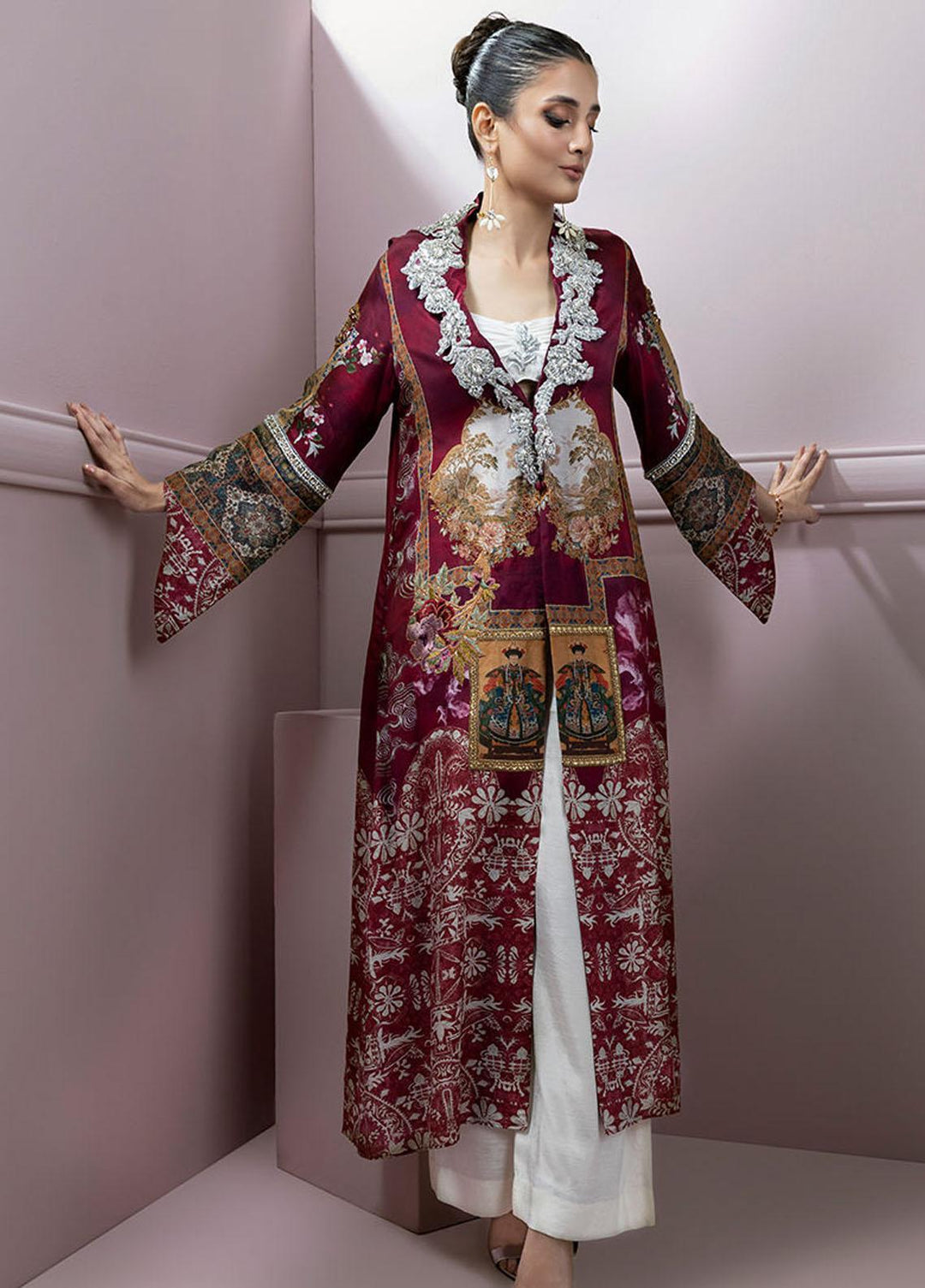 Shamaeel Ansari Pret Embroidered Silk 3 Piece Glam-01