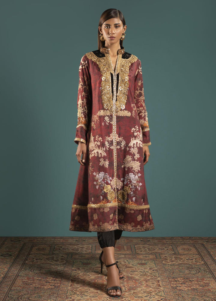 Shamaeel Ansari Luxury Pret  Silk Shirt Maha-01