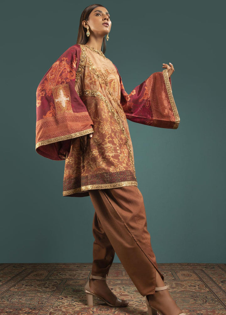 Shamaeel Ansari Luxury Pret  Silk Shirt Maha-02