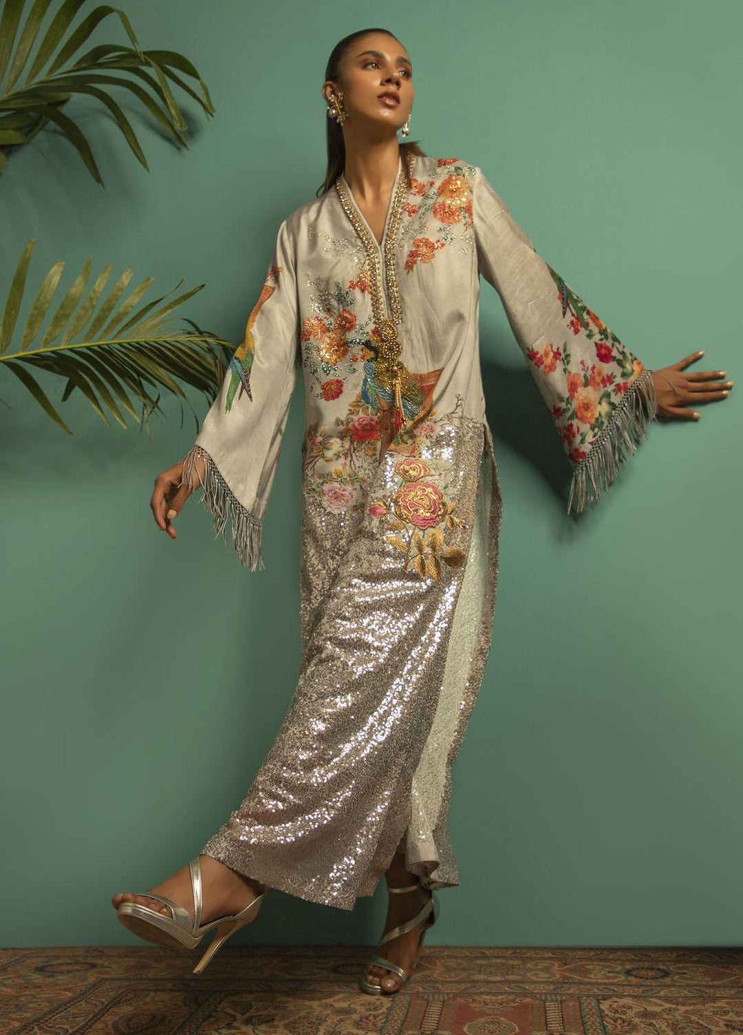 Shamaeel Ansari Luxury Pret  Silk Shirt MK-07