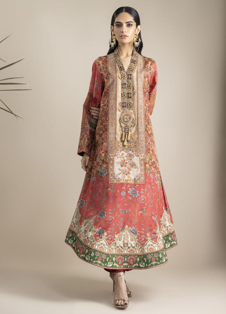 Shamaeel Ansari Luxury Pret Embroidered Silk Shirt NR - 02